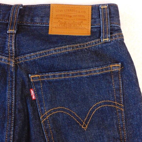 Levi's Ribcage Wide Leg Jeans in Shaded View | Dark Wash Denim | Y2K | EUC | 25 - Picture 7 of 11